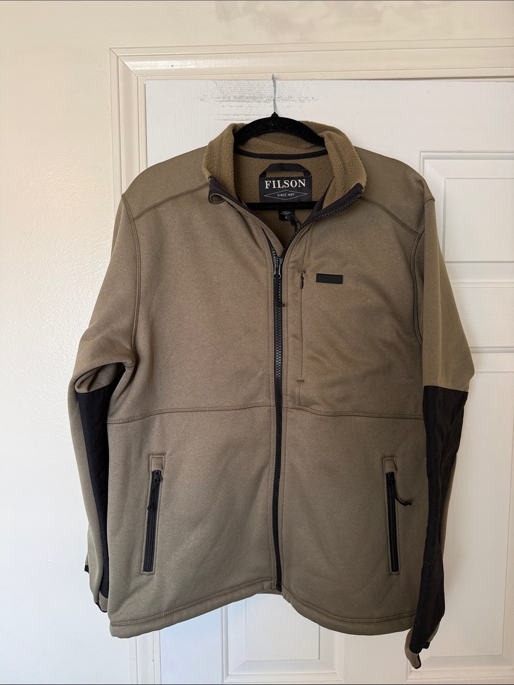 Filson Tan and Black Lightweight Fleece Jacket